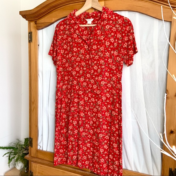 Christopher & Banks Dress size 4, Flower Print Red - Picture 6 of 17
